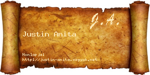 Justin Anita névjegykártya